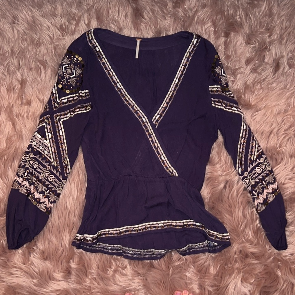 Free People Embroidered Top